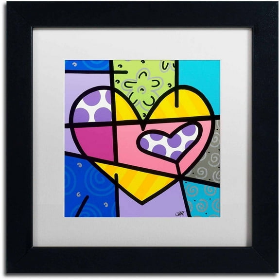 Trademark Fine Art 'Big Heart IV' Canvas Art by Roberto Rafael, White Matte, Black Frame