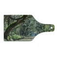 thumbnail image 1 of Nature Cutting Board, Road in the Forest with Trees Botany South Carolina National Park Eco Picture, Tempered Glass Cutting and Serving Board, Wine Bottle Shape, Fern Green Umber, by Ambesonne, 1 of 1