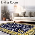 thumbnail image 2 of ODIKA 8'x10' Machine Washable Non-Slip Area Rug, Flourish with Symmetrical Botanical High Traffic Rug, Navy Blue, 658798, 2 of 7