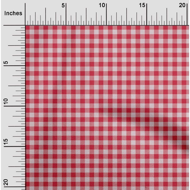 oneOone Georgette Viscose Fabric Gingham Check Printed Craft Fabric BTY 42 Inch Wide