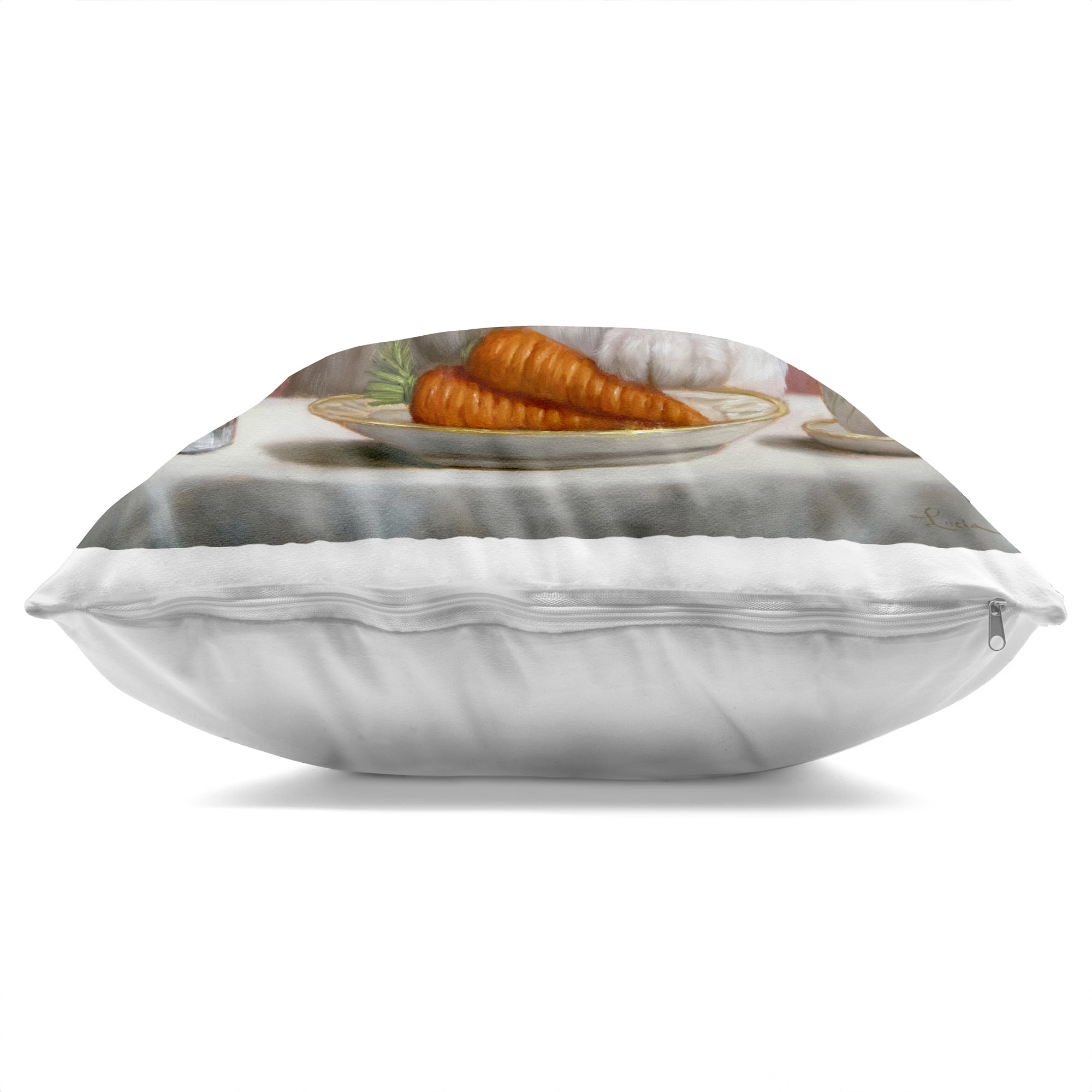 Stupell Industries Bun Appetit Rabbit Dining Decorative Printed Throw Pillow, design by Lucia Heffernan, 18 x 7 x 18