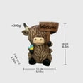 thumbnail image 2 of Highland Cow Figurine Highland Cow Bathroom Decor Rustic Farmhouse Style Resin Cow Statue for Living Room Bedroom Garden Kitchen Tiered Tray and Tabletop Display, 2 of 5