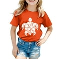 thumbnail image 1 of FhsagQ Mode Décontractée Imprimée pour Garçon et Fille, Col Rond, Manches Courtes, T-Shirt Ample, Taille 7/8, Orange, 3-4 Ans, 1 of 3