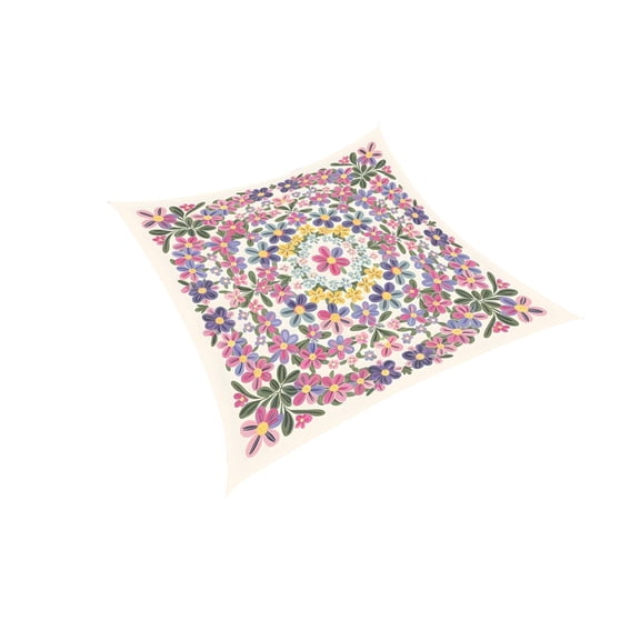 OCCOA Colorful Floral Print Polyester Sun Shade Outdoor Patio, Boho Garden Sunscreen Canopy UV Block Curtain, Waterproof Balcony Terrace Shade Cloth, Multicolor