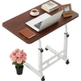 thumbnail image 1 of Escritorio de pie con altura ajustable, escritorio portátil para oficina en casa, mesa para portátil móvil con ruedas, ideal para espacios reducidos como salón, dormitorio, etc. (Roble), 1 of 4