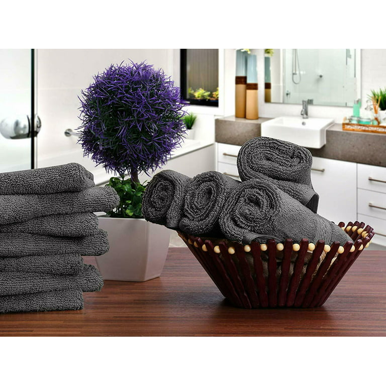 Wash Cloth 12x12 Grey 100% Cotton Premium