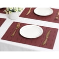 thumbnail image 6 of REGALWOVEN Placemats Set of 6 Placemats for Kitchen Dining Table Decor Washable Table Placemats Wipeable Table Mat Burgundy 18*12Inch, 6 of 7