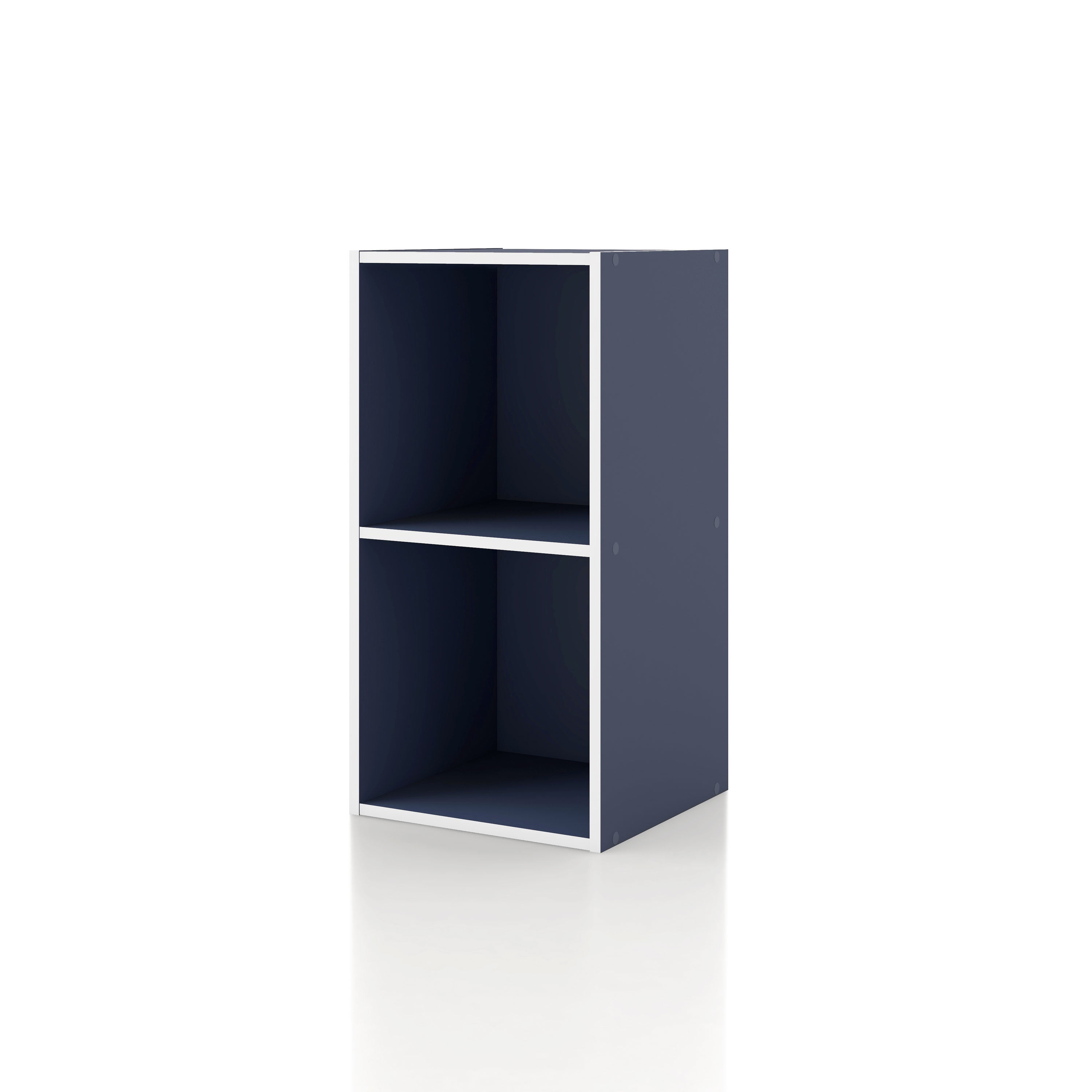 Join Stackable 2-Cube Wood Steel Blue Bookcase