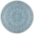 thumbnail image 4 of SAFAVIEH Courtyard Josiah Floral Medallion Indoor/Outdoor Runner Rug, Light Grey/Blue, 2'3" x 16', 4 of 10