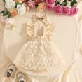 thumbnail image 6 of RMGVDSD Baby Girl Romper Tutu Dress Ruffle Sleeveless Backless Bowknot Bodysuits Cute Tulle Dress Headband Summer Outfit 3-6 Months, 6 of 8