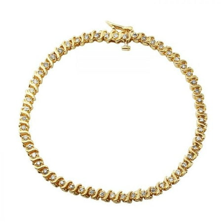 Ladies 1 Carat Diamond 14K Yellow Gold Bracelet