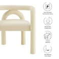 thumbnail image 4 of Side Dining Chair, Off-White, Velvet, Bar Pub Cafe Bistro Dining Kitchen Hospitality Restaurant, Modern Contemporary, HB37612, 4 of 9
