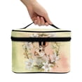 thumbnail image 3 of HELLHERO Travel Makeup Case Portable Travel Cosmetic Bags Double Zip Handheld Lightweight Rabbit and Floral Pattern Design, 3 of 6