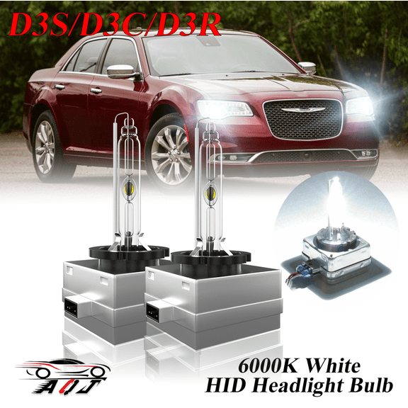 D3S HID Headlight Bulbs For Chrysler 300 2011-2023, High/Low Beam 6000K Crystal White Xenon Bulbs (Pack of 2)
