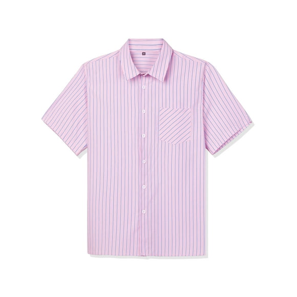 CAMISAS DE HOMBRE CORTAS DE INSPIRACIÓN CHIC, CAMISAS DE VERANO A RAYAS, M ROSA