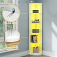 thumbnail image 3 of Uforic Tall Corner Shelf with Led Light, 5-Tier Bookshelf, Modern Corner Bookcase Display Rack Storage Shelves, White, 3 of 8