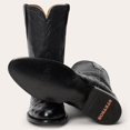 thumbnail image 6 of Men's Stetson Austin Ostrich Boots Round Toe Handcrafted Black, 6 of 7