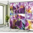 thumbnail image 5 of Ambesonne Purple Shower Curtain, Blooming Iris Flowers, 69"Wx75"L, Yellow Purple, 5 of 5