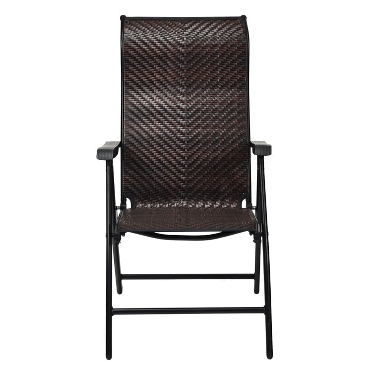 GVN 2 Pieces Patio Rattan Folding Reclining Chair, Outdoor Furniture Chairs for Backyard, Porch, Garden, Poolside GVN 2 Pieces Patio Rattan Folding Reclining Chair, Outdoor Furniture Chairs for Backyard, Porch, Garden, Poolside