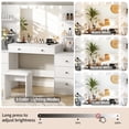 thumbnail image 7 of Richya Modern Makeup Vanity Desk with Lighted Mirror and Sturdy Stool,Makeup Table Sets with Drawers and Shelves, 7 of 7