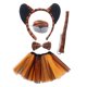 thumbnail image 1 of Conjunto de disfraz de tigre de 5 piezas: diadema, cola, nariz, pajarita, falda tutú y accesorios. orejas negras, 1 of 9