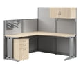 thumbnail image 1 of Office in an Hour L Shaped Cubicle Desk Set in Natural Elm - Engineered Wood, 1 of 5