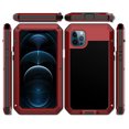 thumbnail image 1 of Heavy Duty Protection Armor Metal Aluminum Case for iPhone 16 15 14 13 12 mini 11 Pro 7 8 Plus XS Max XR SE 16e Shockproof Cover (Red,For iPhone 15 Pro Max), 1 of 7