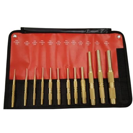Mayhew Tools 67008 12-Piece Brass Pin Punch (Inch) Set