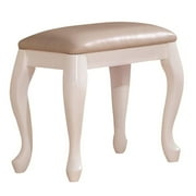 Vanity Stool with Cabriole Legs White and Pink
