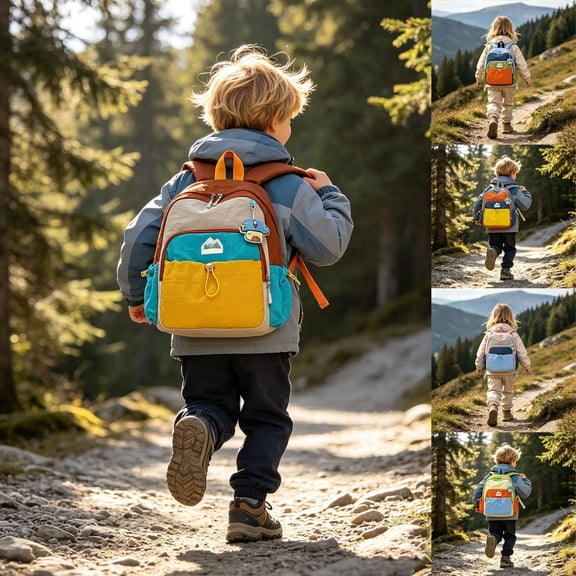 Backpack Lightweight Breathable Straps Multi Compartment Waterproof School Travel Bookbag for Age 4t 5t 6t, 5th 6th