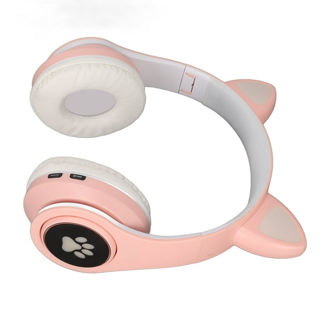 Auriculares Con Orejas De Gato Brillantes, Cascos Bluetooth Con Graves, Gorros Inalámbricos Plegables, Lámpara De Respiración