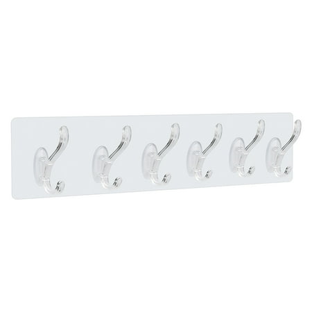 

miaomiaoke 1Pc Multifunctional Transparent 6 Hooks Nail- Six-In-One Hook Is Strongly Attached To The Trace- Wall-Mounted Coat Hook