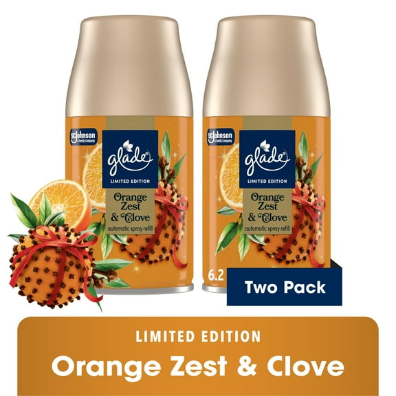 Glade® Automatic Spray Air Freshener Refill, Christmas Holiday Orange Zest & Clove, 6.2oz., 2 Count