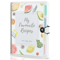 WEMATE 8.5x11 inches Binders,Hold up to 272 Family Cookbook with 8 Dividers and 4 Stickers 1 Pack