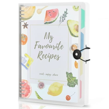 WEMATE 8.5x11 inches Binders,Hold up to 272 Family Cookbook with 8 Dividers and 4 Stickers 1 Pack