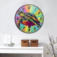 thumbnail image 5 of Wall Clock Battery Operated Non-Ticking Silent for Living Room Bedroom Kitchen Office Decor Colorful Turtle 9.5", 5 of 10