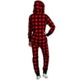 thumbnail image 3 of Enwejyy Womens Winter Pockets Christmas Check Palid Snowman Print Spliced Long Sleeve One Piece Jumpsuit Pajamas Sleepwear, 3 of 3