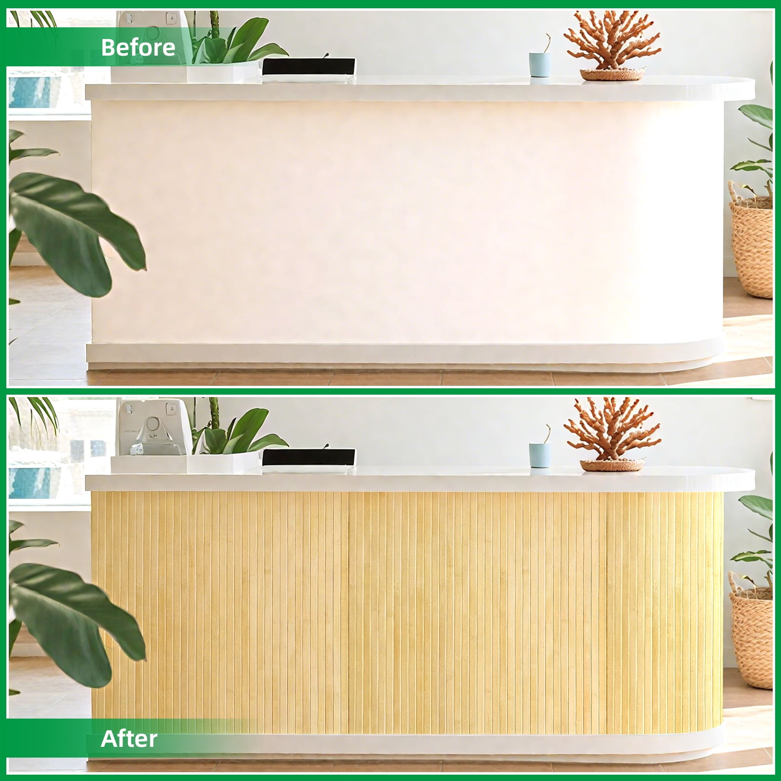 Art3dwallpanel 48'' x 96'' Natural Bamboo Wall Panel for Interior Wall Décor for Living Room, Bedroom,Raw