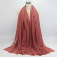 thumbnail image 6 of Soft Long Scarf for Women Plain Pleated Shawl Hijab Jewish Head Shawl Headscarf Headwrap Light Red, 6 of 8
