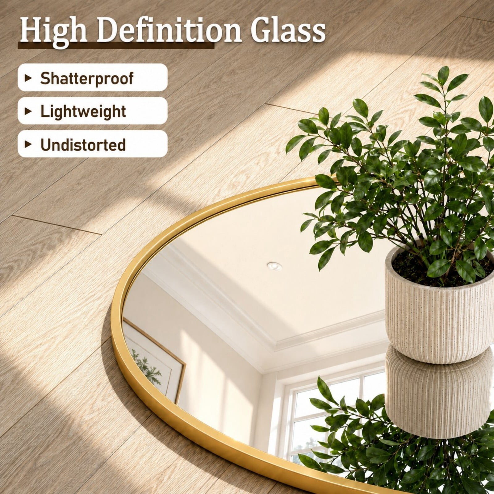 Mirrasia 71.3" x 26" Arched Full Length Mirror Full Body Mirror Wall Mounted, Gold