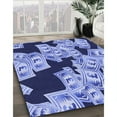 thumbnail image 3 of Ahgly Company Tapis d'Intérieur Lavable en Machine Rectangle Transitionnel Jeans Bleu, 2 Pieds x 4 Pieds, 3 of 7