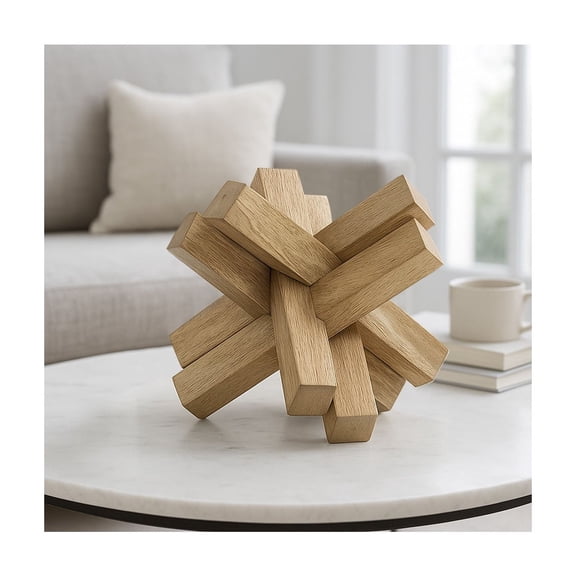 Decorative Object for Home Decor - Bathroom and Office Decor Sculpture - Modern Living Room Decor Statement - Shelf Styling Piece and Coffee Table Statues - Unique Decorative Ornaments - 6" Brown