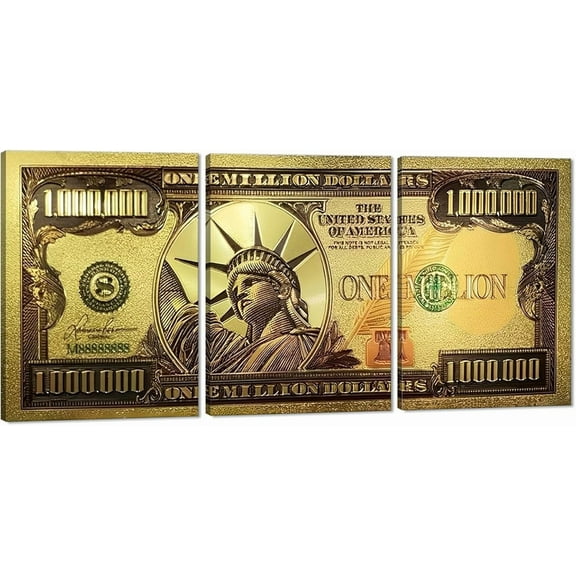 Hieng Dollar Money Canvas Wall Art Decor Vintage 100 Dollar Bill Motivational Poster Painting for Home Decor and Office Living Room Artwork Unframed