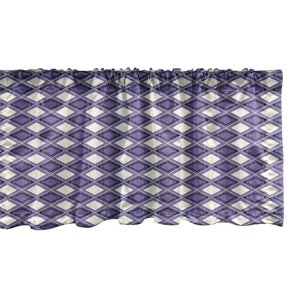 Ambesonne Geometric Window Valance, Vivid Chevron Zigzags, 54" X 12", Dark Purple Lavender