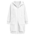 thumbnail image 7 of yillto Womens Long Jacket Hoodie Sweatshirts Full Zip up Comfy Warm Fashion Fall Casual Coats with Pockets, 7 of 7