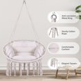 thumbnail image 2 of Goutime Hammock Chair Macrame Hanging Swing Chairs With Cushion And Hardware Kit Adult Boho Swings For Outside Patio Balcony Bedroom Beige, 2 of 9