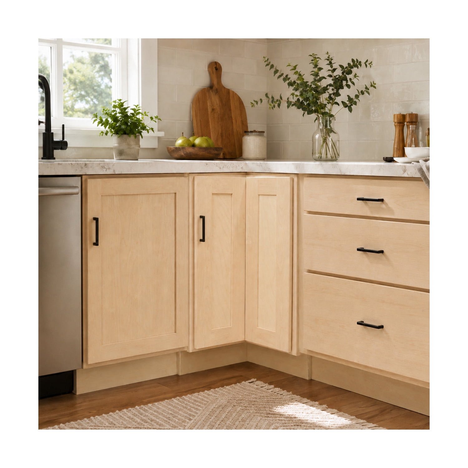 Design House Brookings Kitchen Lazy Susan Cabinet, Unfinished Birch, 36"
