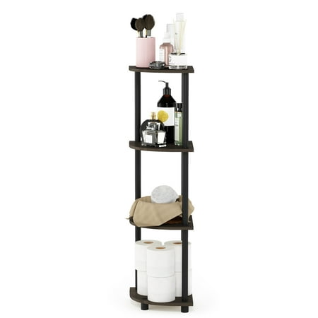 corner furinno multipurpose shelving tier grain rack turn unit tube dark display brown