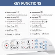 Kerde Smart Electronic Bidet Toilet Seat with Heated Seat and Dryer, Elongated White