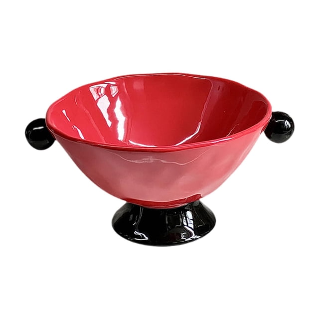 Frutero con asa de doble abalorio, plato de fruta para mesa de café, decoración, centro de mesa, pan, frutero para despensa, celebración, comedor
